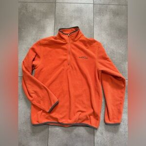 Eddie Bauer Men’s Orange Quarter Zip Fleece Sweater - Size Small